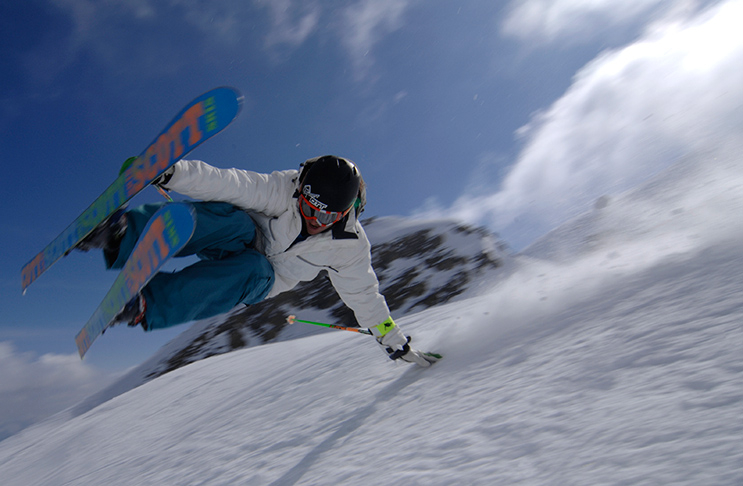 Free skiing with rider Cleve on the Kitzsteinhorn, Austria